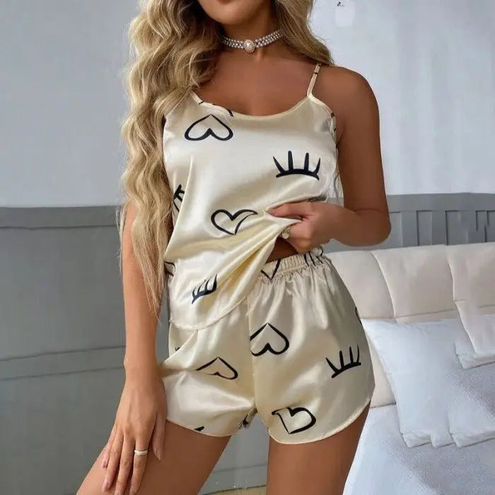Women Pajama Sets Pijama Women's Pajamas Set Sexy Women Sleeveless Sleepwear Summer Trousers Sleeping Sleep Lounge Underwear