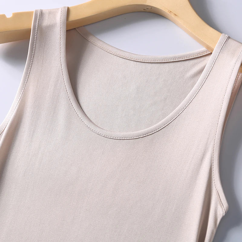 50% Natural silk sleepwear women nightgown sleeping dress pijamas ladies underdress long home wear loose plus size sleeveless