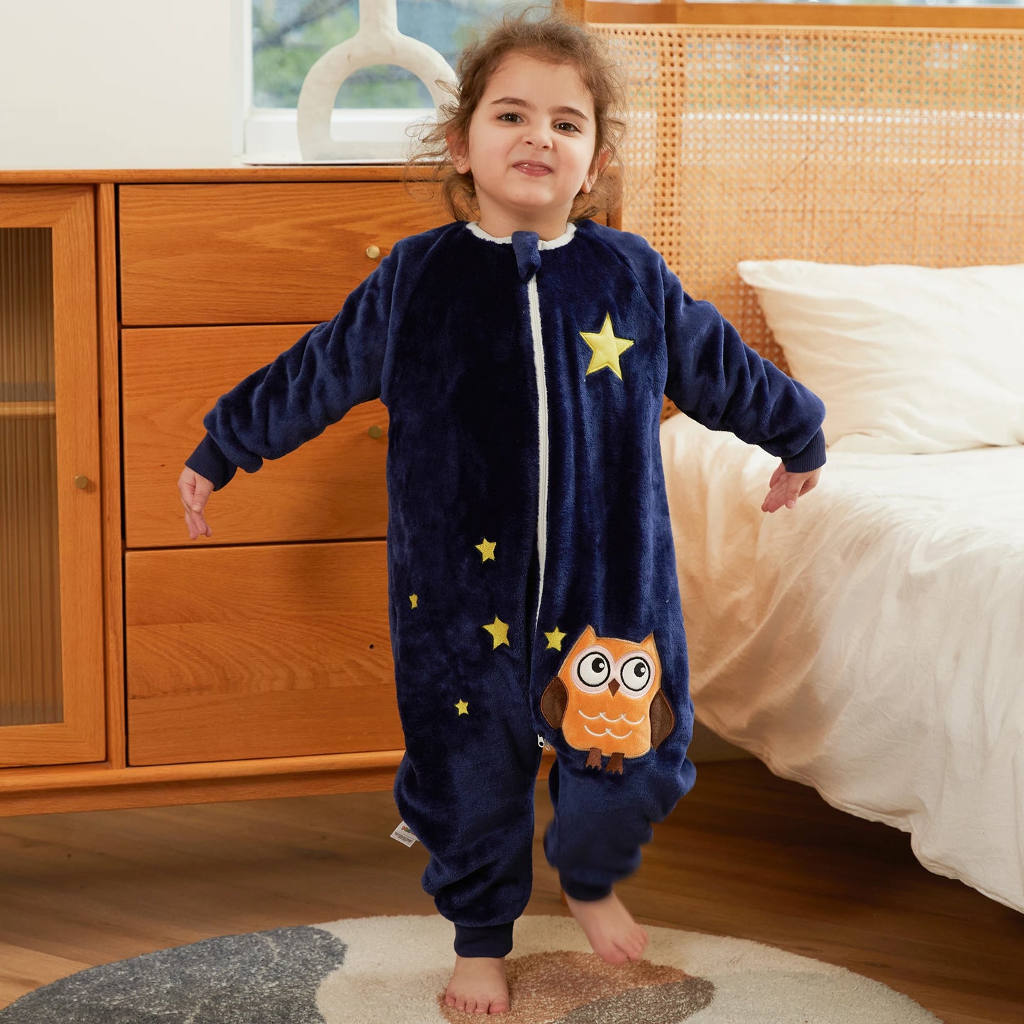 Children Split-legged Sleepsacks Baby Sleeping Sack Aniaml Onesies Kigurumi Winter Pajamas Warm Sleepwear For Girls Boy 1-8Years