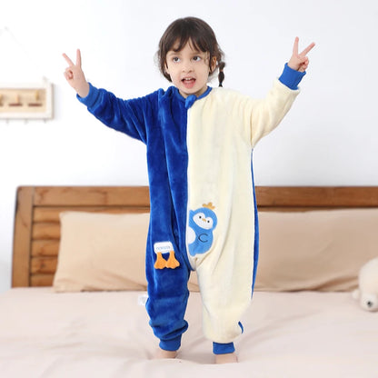 Children Split-legged Sleepsacks Baby Sleeping Sack Aniaml Onesies Kigurumi Winter Pajamas Warm Sleepwear For Girls Boy 1-8Years