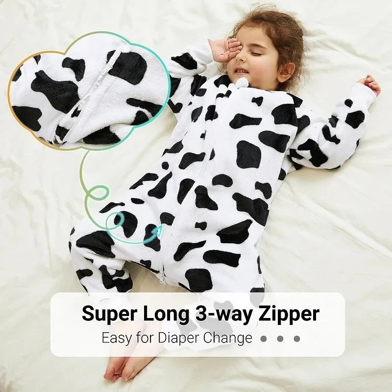 Children Split-legged Sleepsacks Baby Sleeping Sack Aniaml Onesies Kigurumi Winter Pajamas Warm Sleepwear For Girls Boy 1-8Years