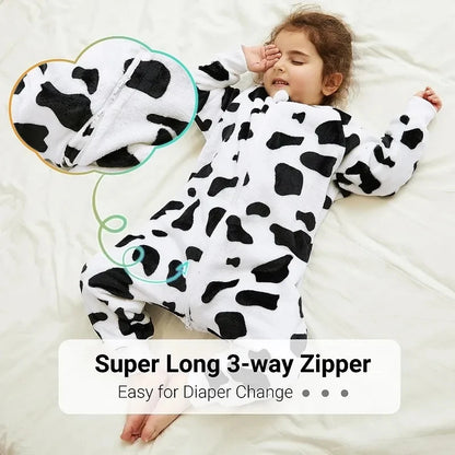 Children Split-legged Sleepsacks Baby Sleeping Sack Aniaml Onesies Kigurumi Winter Pajamas Warm Sleepwear For Girls Boy 1-8Years