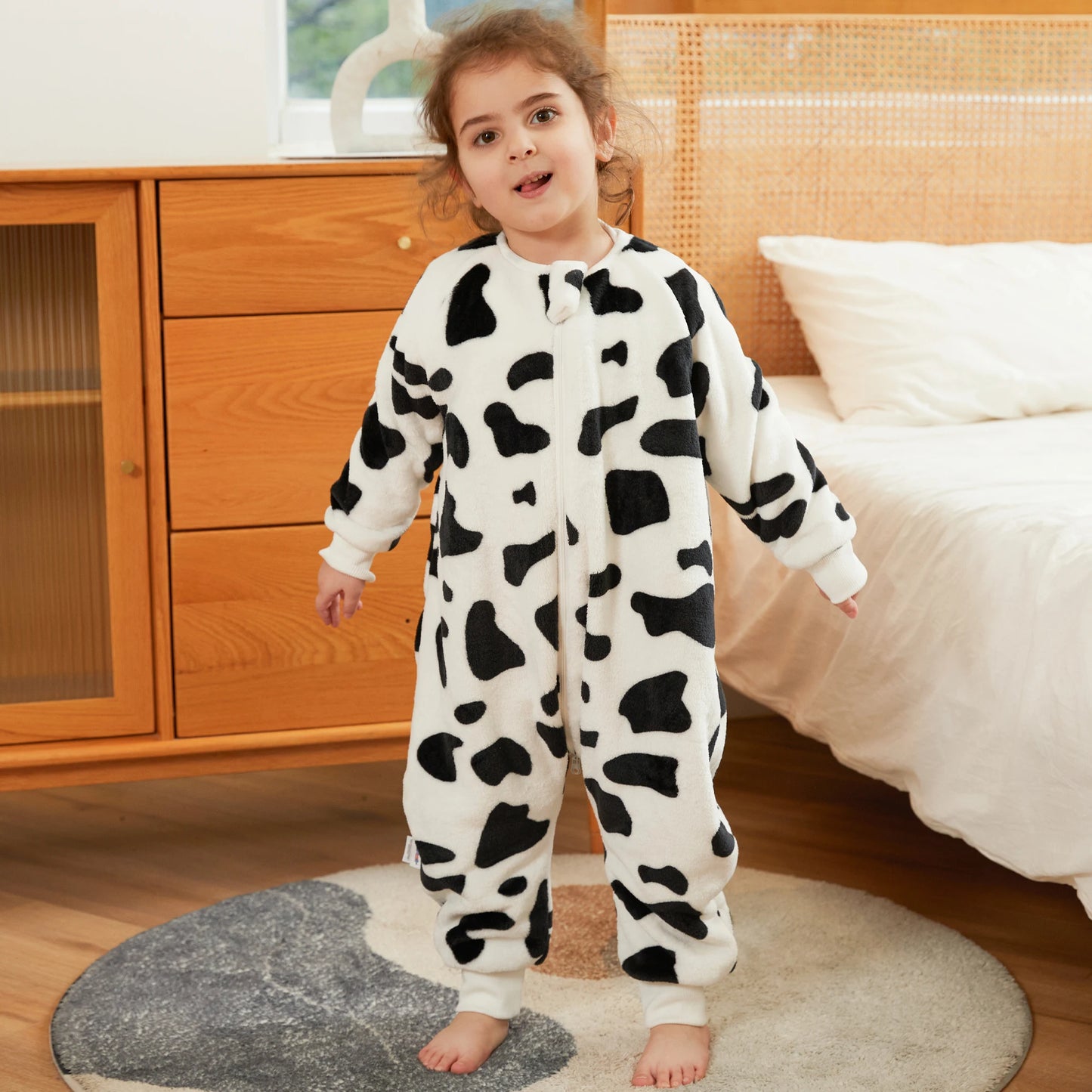 Children Split-legged Sleepsacks Baby Sleeping Sack Aniaml Onesies Kigurumi Winter Pajamas Warm Sleepwear For Girls Boy 1-8Years