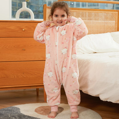 Children Split-legged Sleepsacks Baby Sleeping Sack Aniaml Onesies Kigurumi Winter Pajamas Warm Sleepwear For Girls Boy 1-8Years