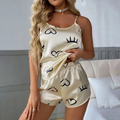 Women Pajama Sets Pijama Women's Pajamas Set Sexy Women Sleeveless Sleepwear Summer Trousers Sleeping Sleep Lounge Underwear