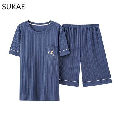 SUKAE Summer Cotton Shorts Couple Sleepwear Cute Pajama  Korean Pajamas Set for Man Fashion Trendy Woman Pijama Casual Nightwear