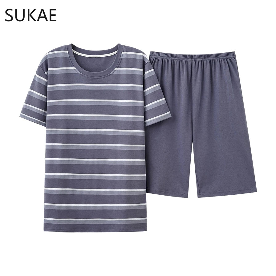 SUKAE Summer Cotton Shorts Couple Sleepwear Cute Pajama  Korean Pajamas Set for Man Fashion Trendy Woman Pijama Casual Nightwear