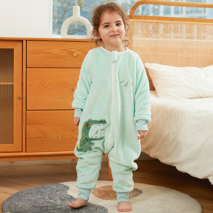 Children Split-legged Sleepsacks Baby Sleeping Sack Aniaml Onesies Kigurumi Winter Pajamas Warm Sleepwear For Girls Boy 1-8Years