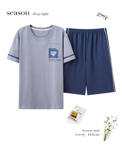 SUKAE Summer Cotton Shorts Couple Sleepwear Cute Pajama  Korean Pajamas Set for Man Fashion Trendy Woman Pijama Casual Nightwear
