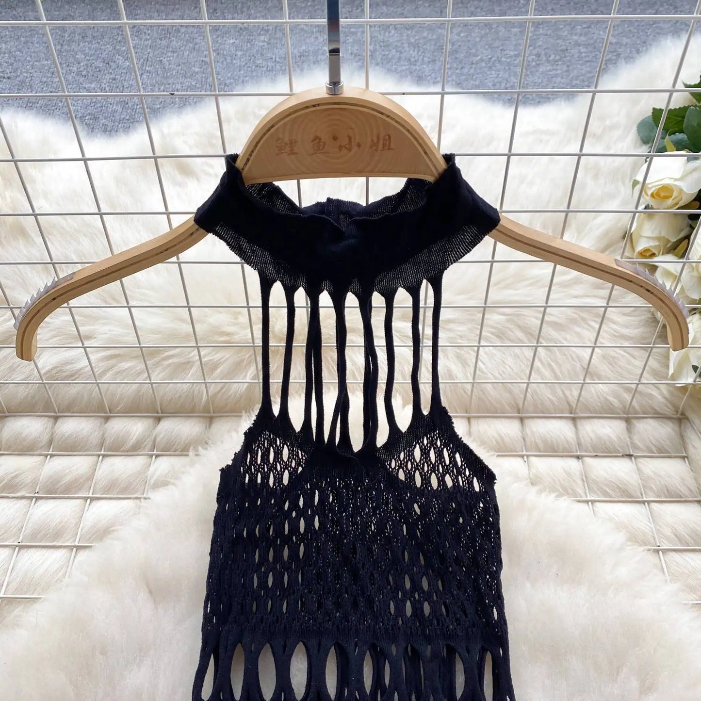 Sexy Hollow Out Women's Black Bodysuit Halter Neck Lace Up Erotic Lingerie Slim Sleepwear Hot Club Nightwear Backless Sexy Top