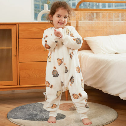 Children Split-legged Sleepsacks Baby Sleeping Sack Aniaml Onesies Kigurumi Winter Pajamas Warm Sleepwear For Girls Boy 1-8Years