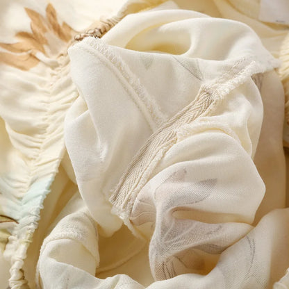 High Quality Women's Cotton Viscose Sleepwear Clothes Fresh and Elegant Thin Style Long Sleeved Pants Set Home Clothes