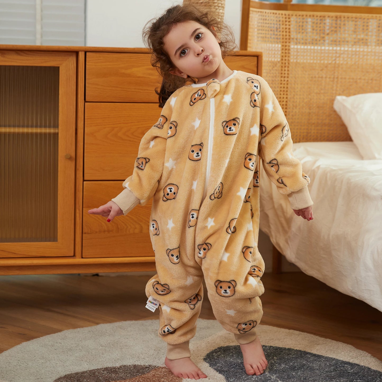 Children Split-legged Sleepsacks Baby Sleeping Sack Aniaml Onesies Kigurumi Winter Pajamas Warm Sleepwear For Girls Boy 1-8Years
