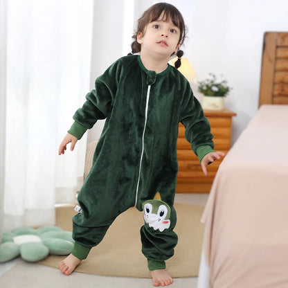 Children Split-legged Sleepsacks Baby Sleeping Sack Aniaml Onesies Kigurumi Winter Pajamas Warm Sleepwear For Girls Boy 1-8Years