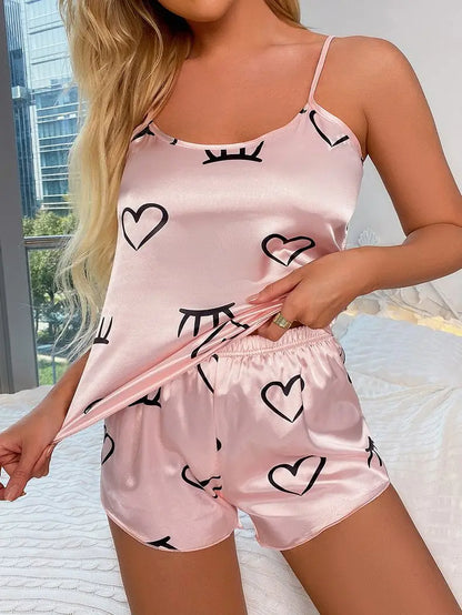Women Pajama Sets Pijama Women's Pajamas Set Sexy Women Sleeveless Sleepwear Summer Trousers Sleeping Sleep Lounge Underwear